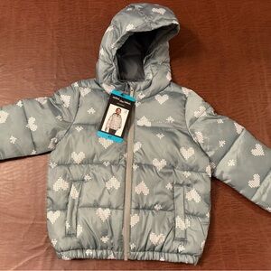 Stylish Heart Pattern Puffer Jacket for Kids